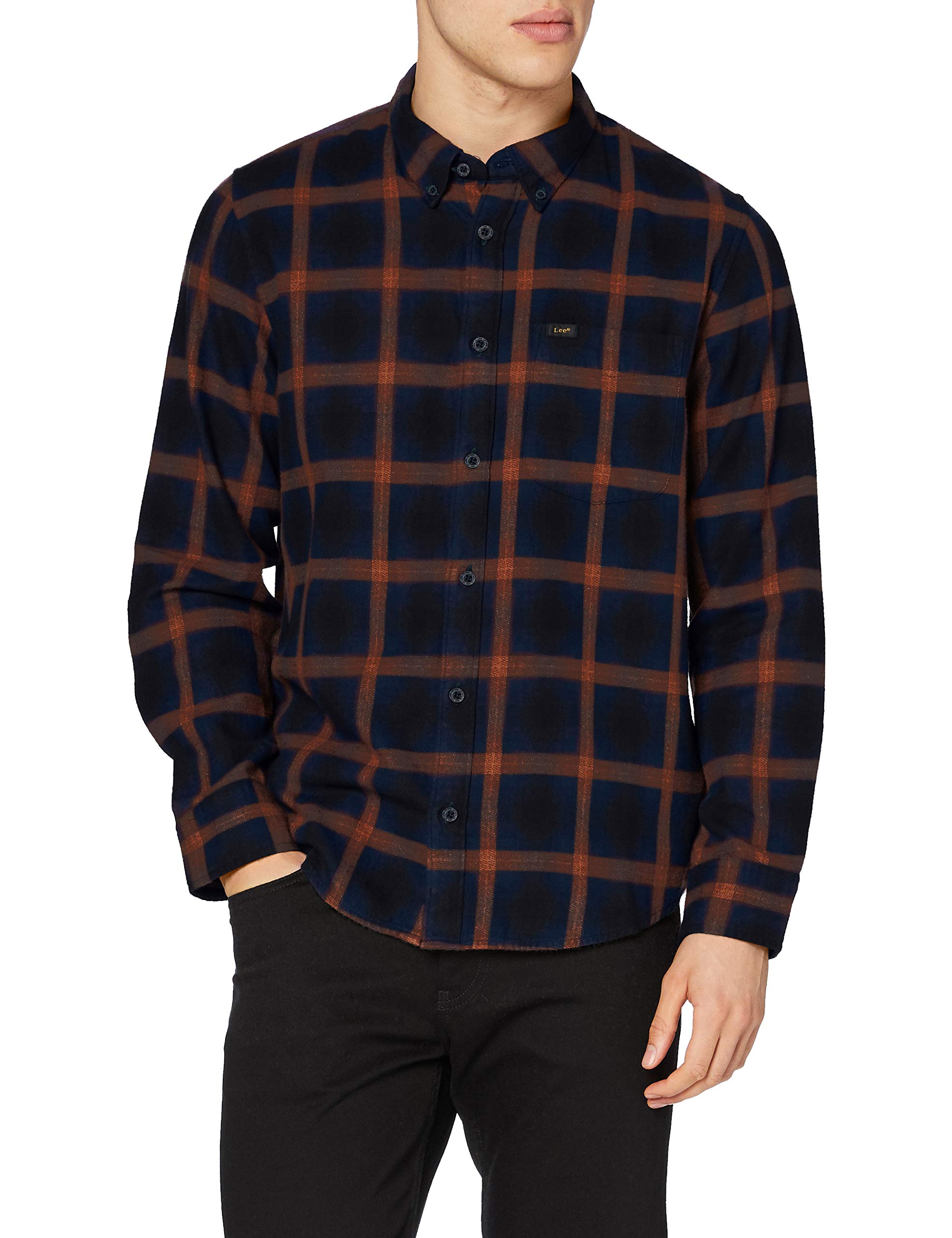 Lee Button Down chemise homme noir coton