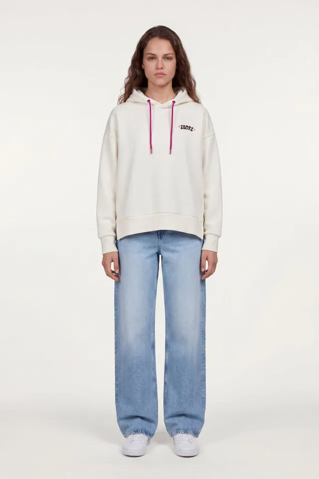 Teddy Smith S-Bird Hoody sweat capuche blanc femme brodé