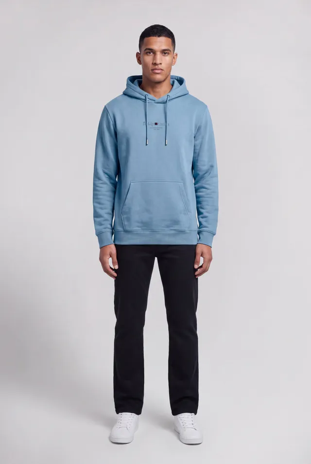 TEDDY SMITH S-JIM HOODY sweat bleu minéral molleton