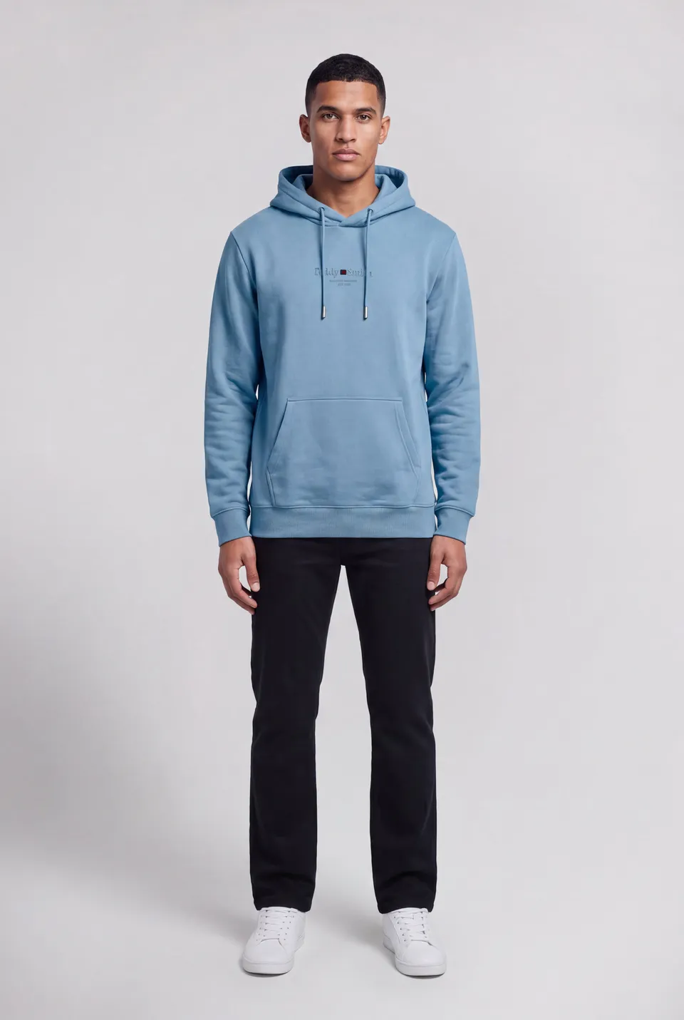 TEDDY SMITH S-JIM HOODY sweat bleu minéral molleton