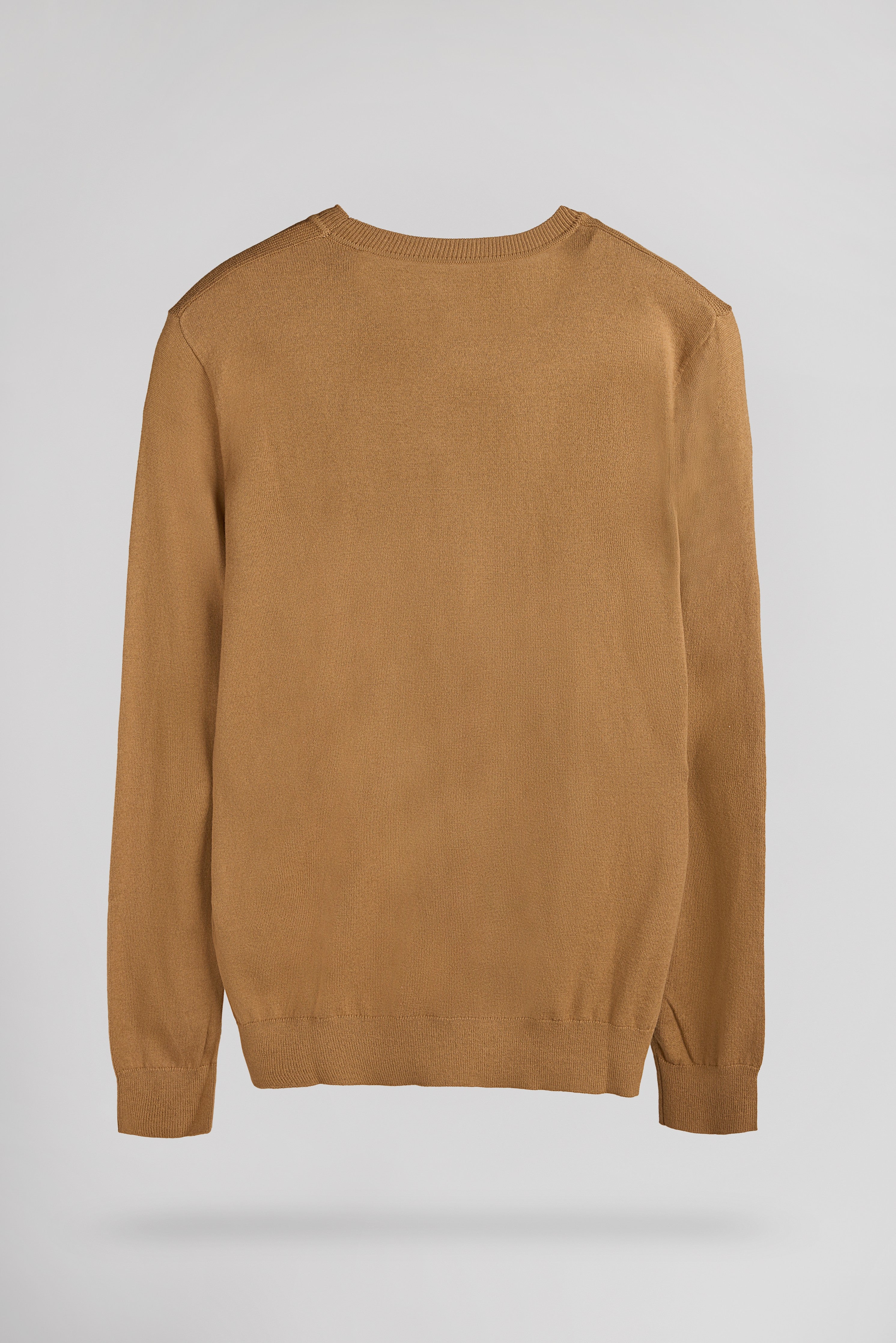 Teddy Smith P-Martino Noisette pull ajusté col rond laine de mer