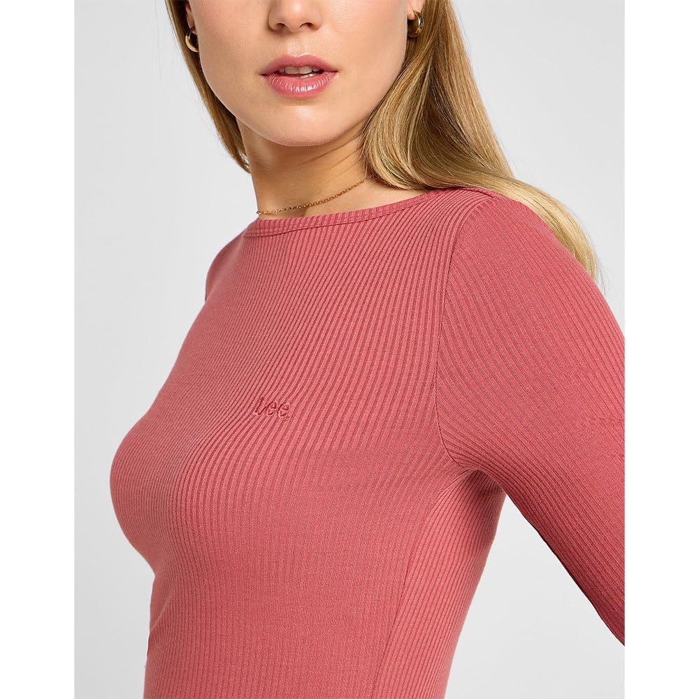Lee Ls Boat Neck Tee t-shirt femme cannelle M coupe slim