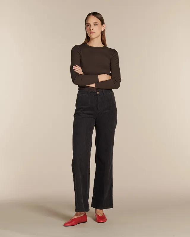 Labdip Swann Trendy Corduroy Truffle pantalon velours taille haute