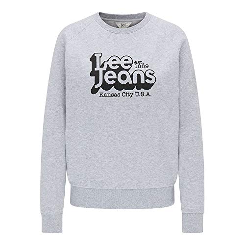 Lee Graphic Crew SWS Sweat femme gris chiné coton