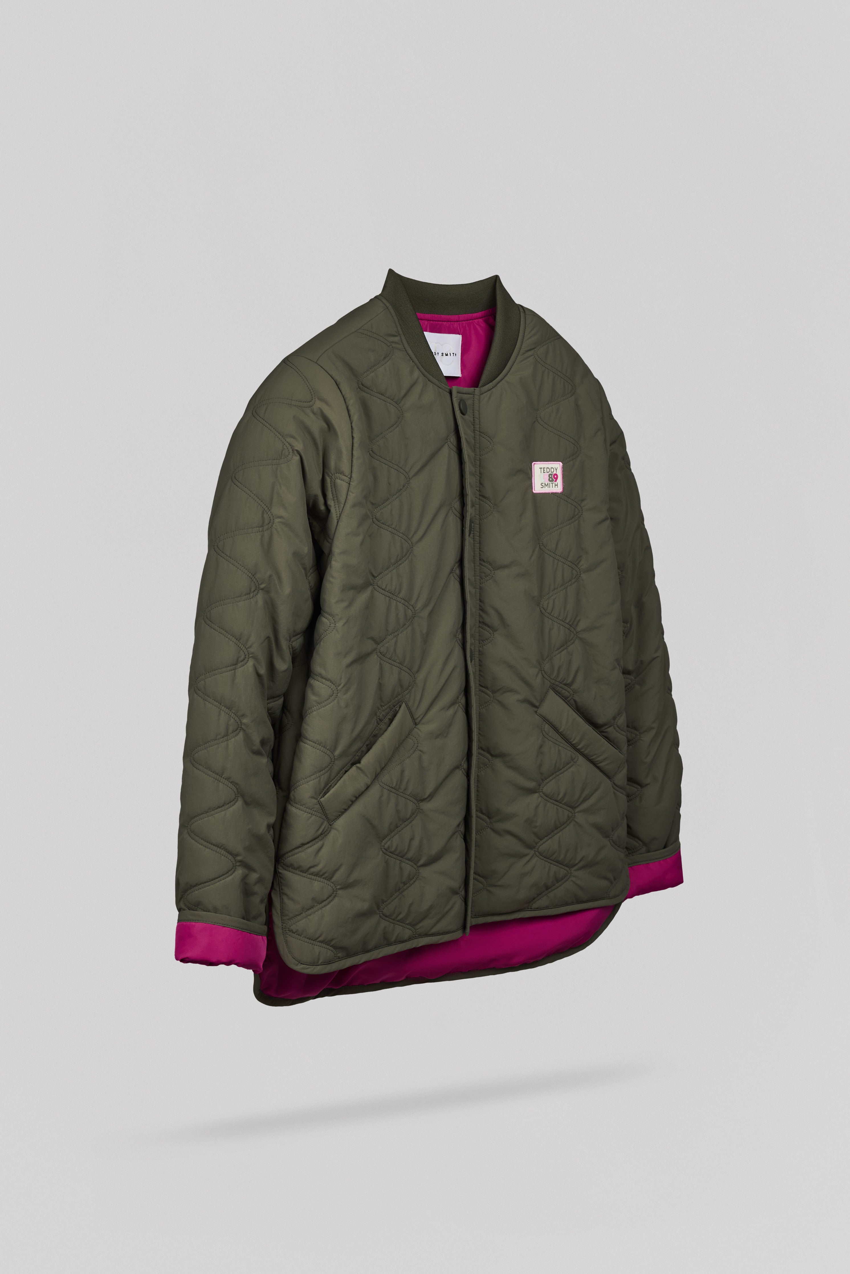 Teddy Smith B-Ezra blouson matelasse dusty kaki fuchsia