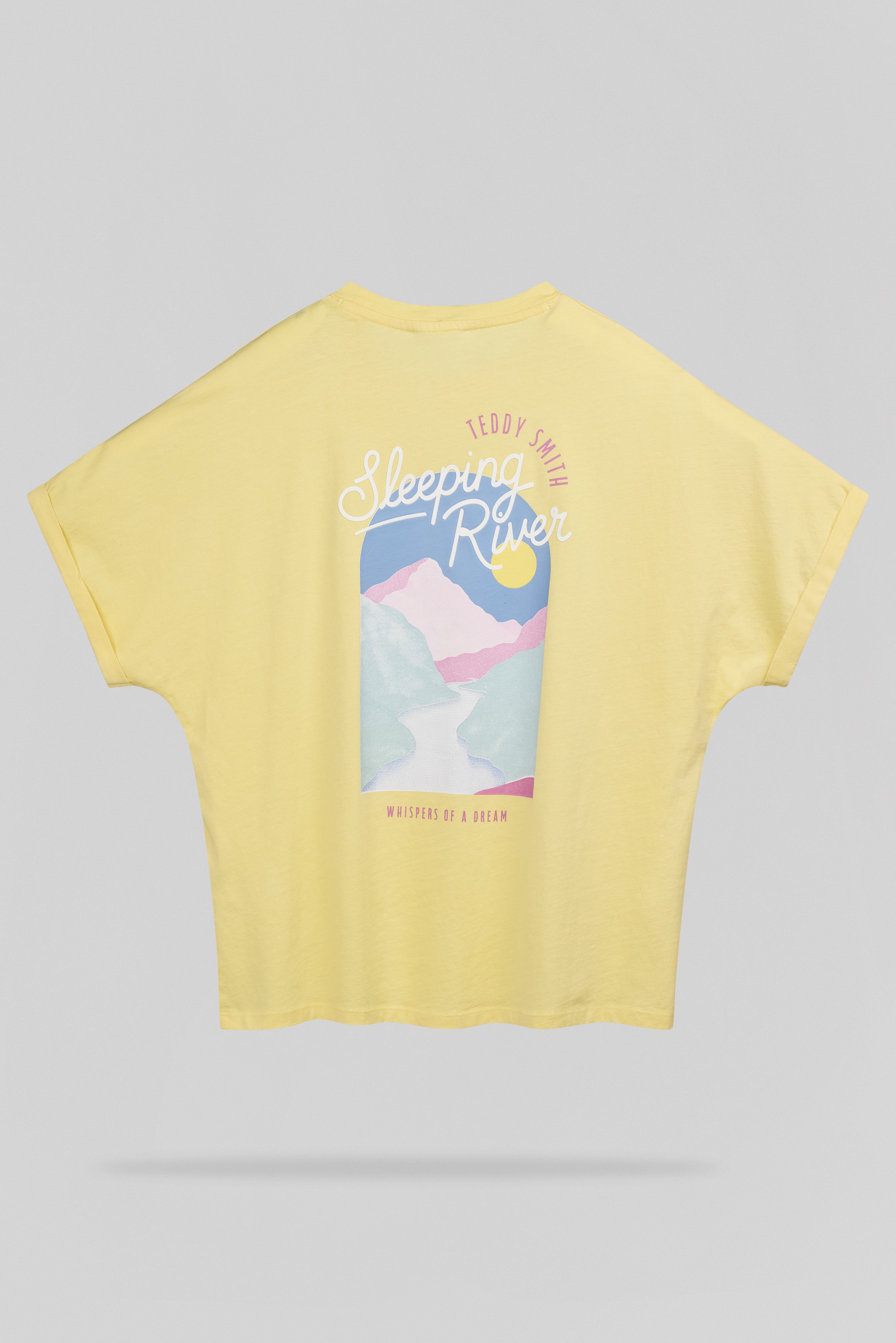 Teddy Smith T-Monty t-shirt femme jaune citron coton