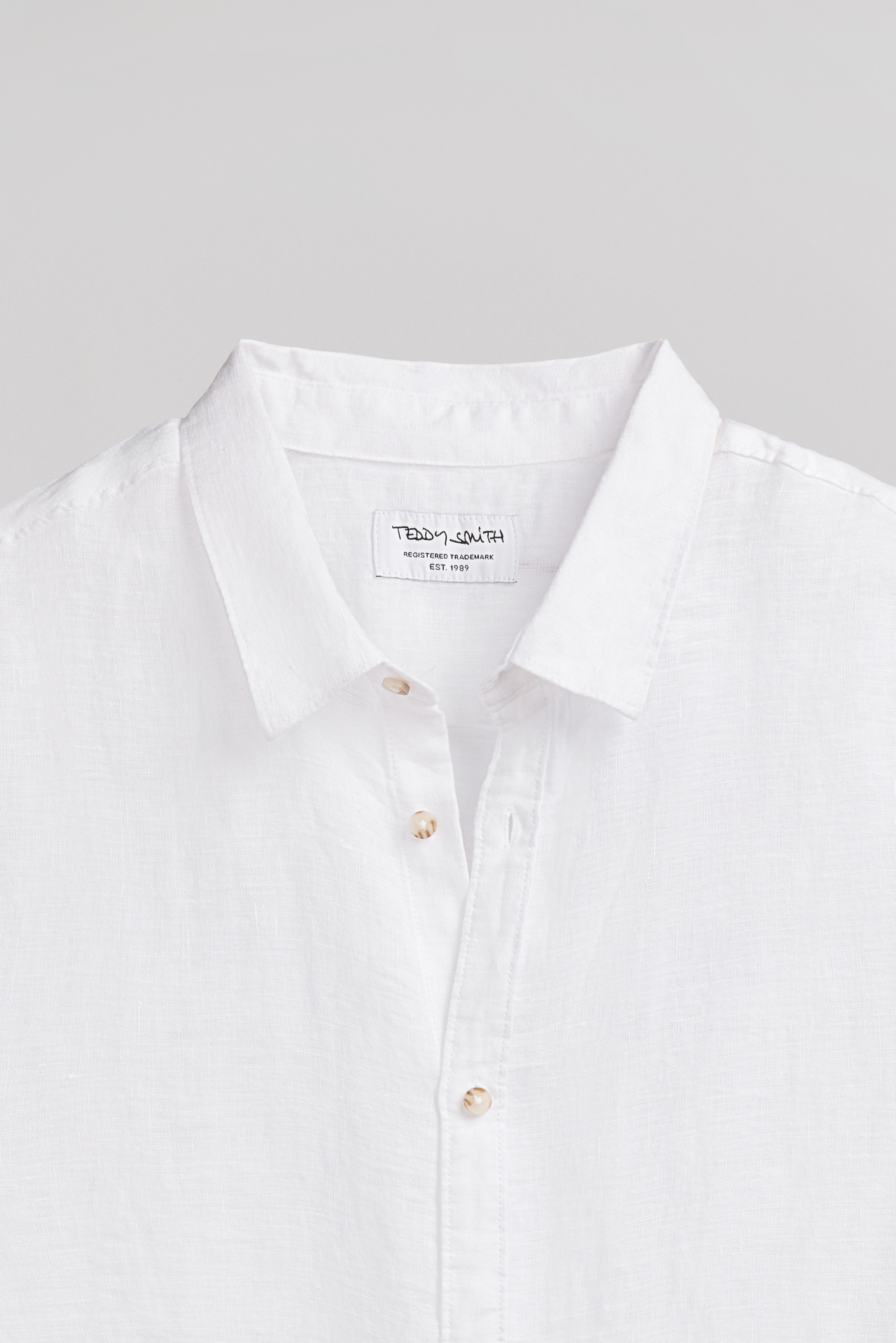 Teddy Smith C-Linen ML chemise homme blanche lin