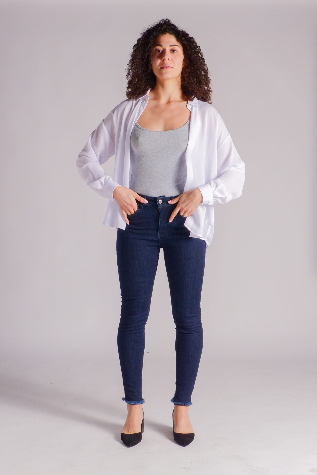 AA Spontané Skinny jean skinny bleu foncé effiloché stretch