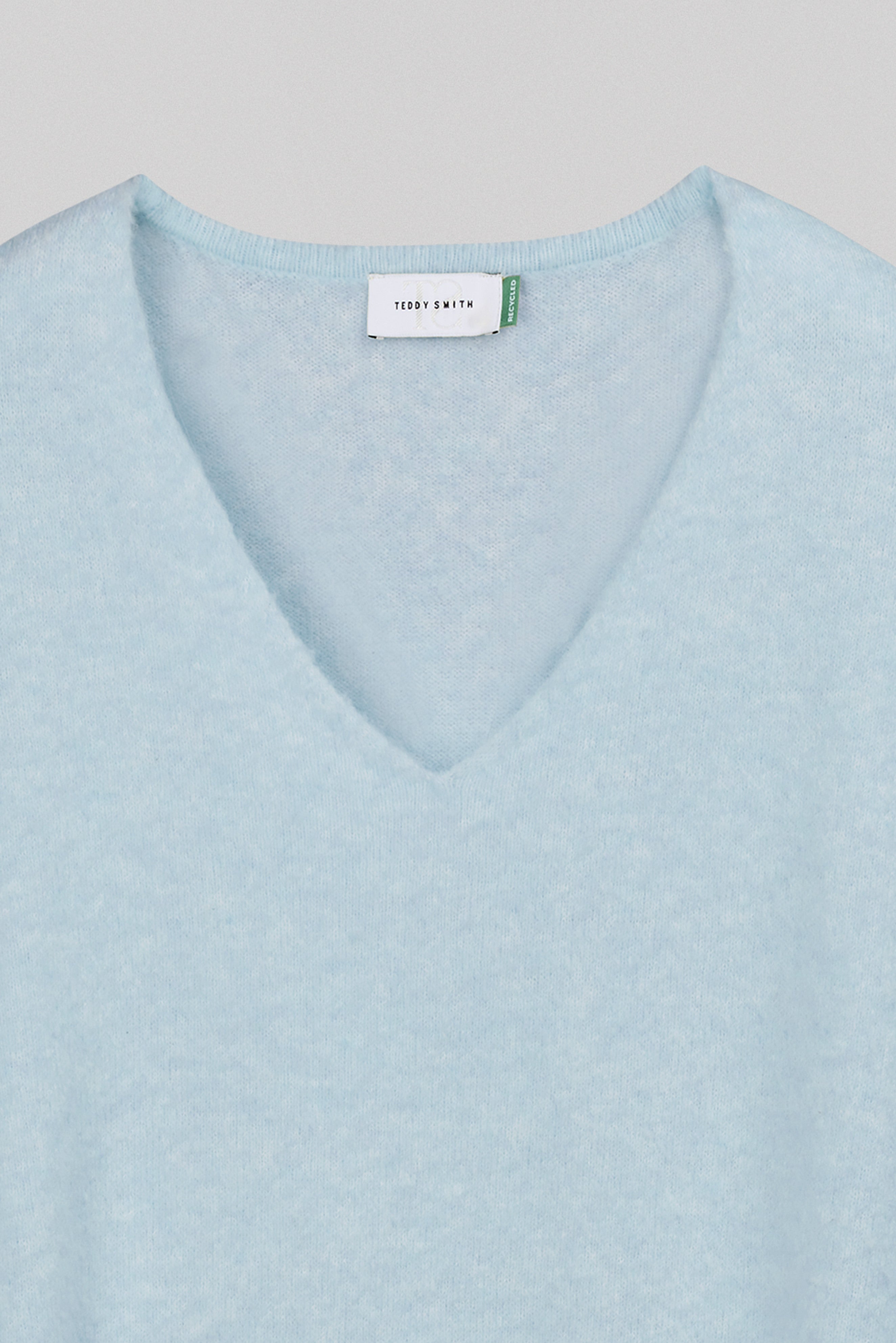 Teddy Smith P-Billie pull col V bleu ciel femme