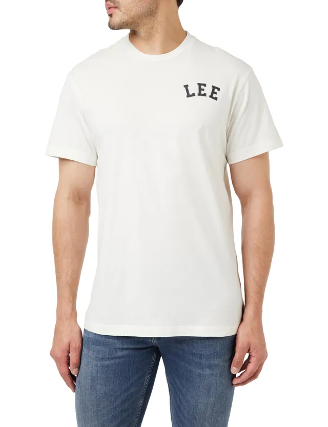 Lee S Tee t-shirt homme XL écru coton port quotidien