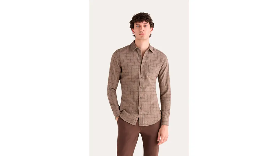 Dockers Icon Chemise Slim Marron Boutonnée Casual