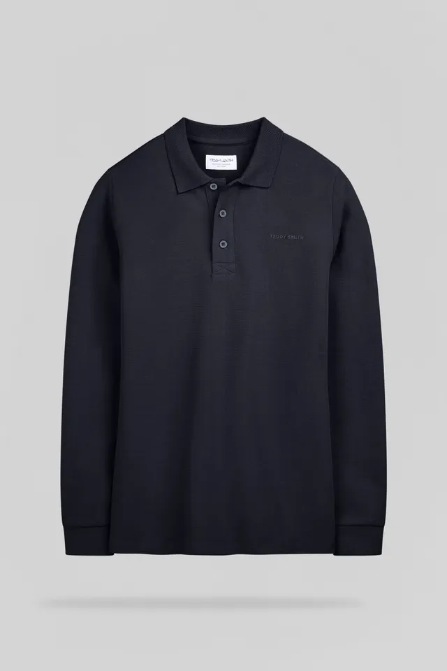 Teddy Smith P-Joel ML polo homme bleu marine manches longues