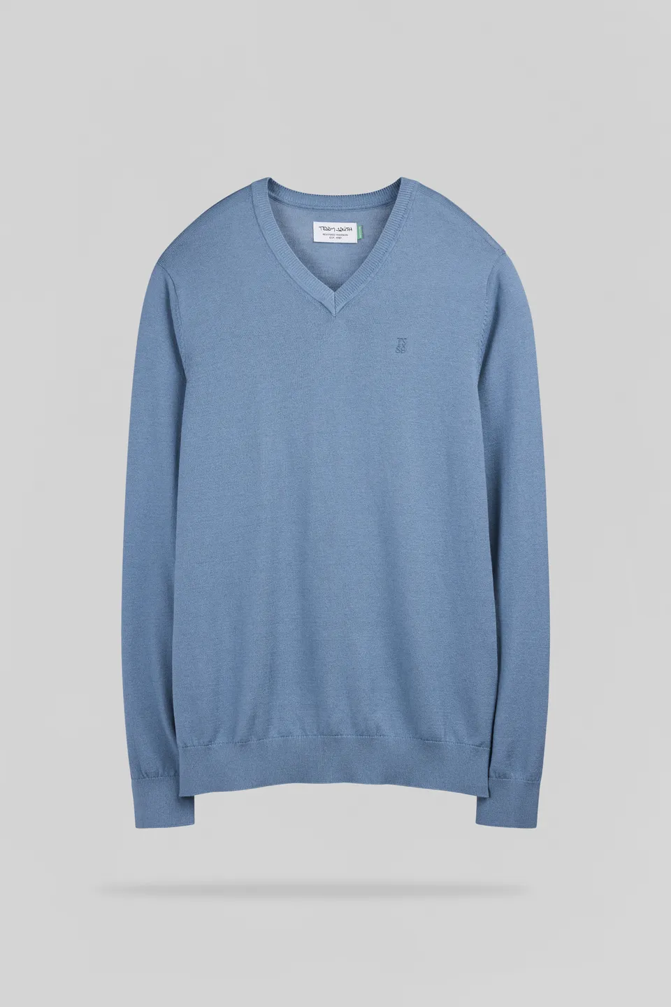 Teddy Smith P-Martin pull col V bleu minéral slim