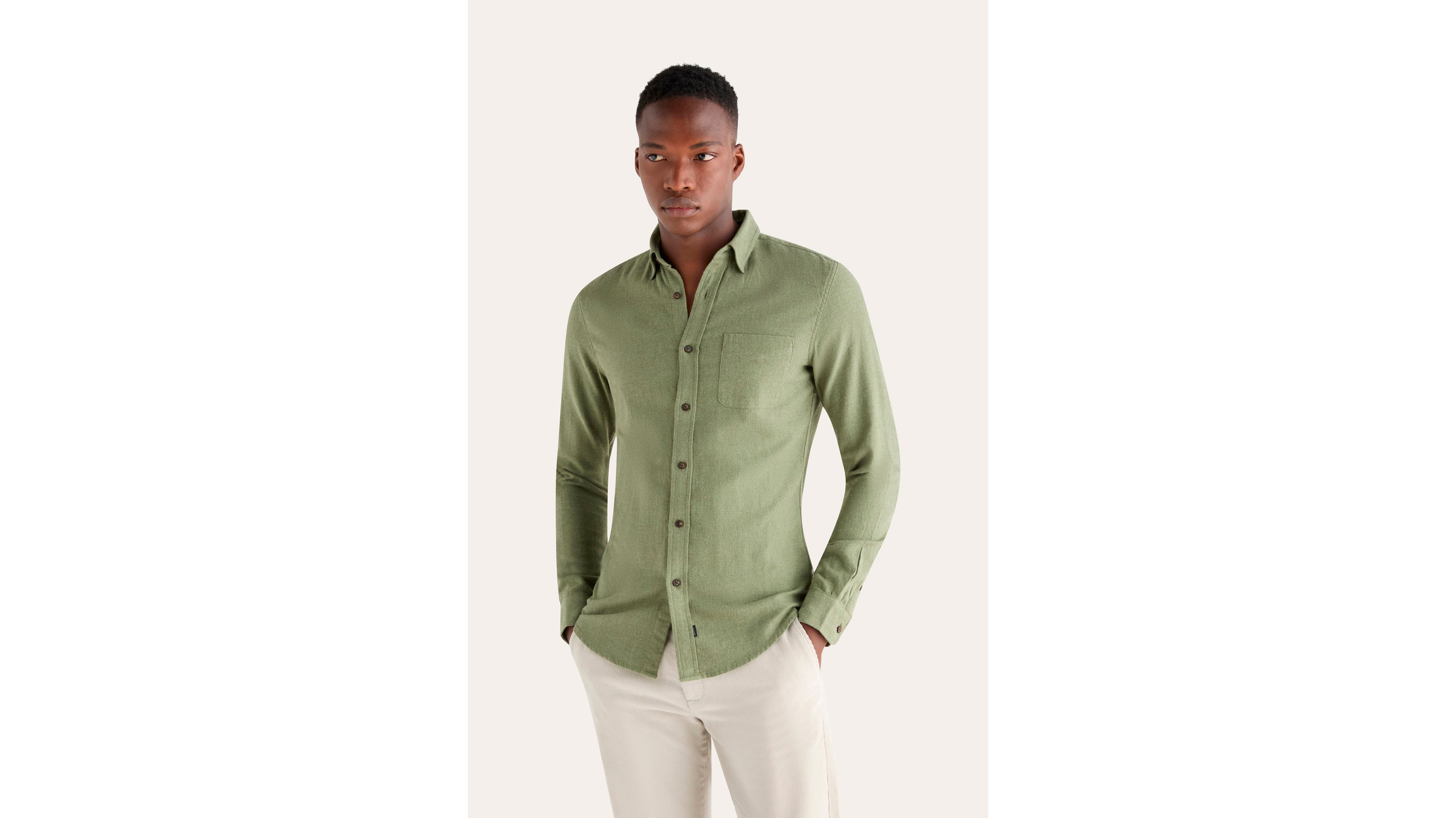 Dockers Icon Slim Fit chemise homme verte boutonnée
