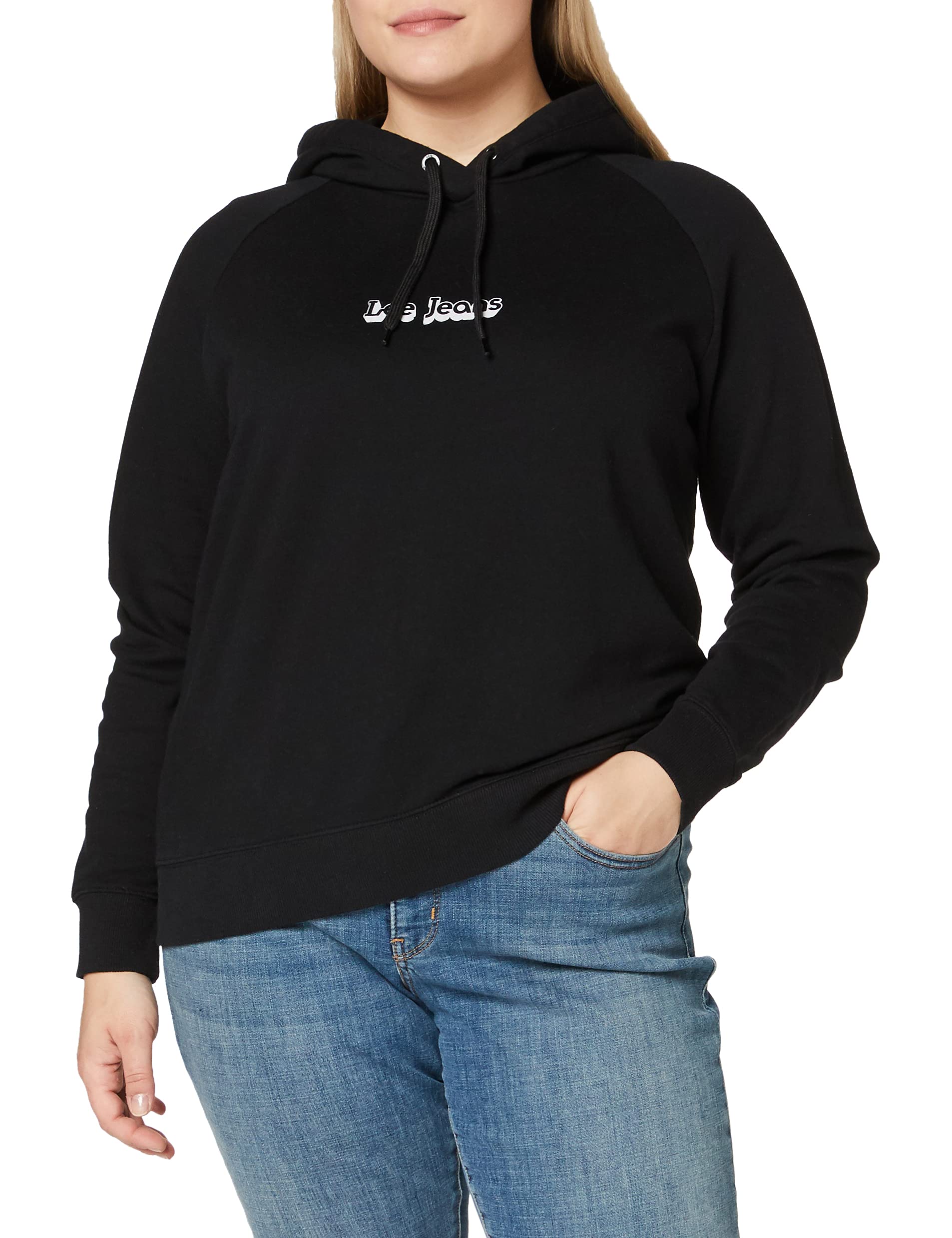 Lee Hoodie sweat à capuche femme noir manches longues