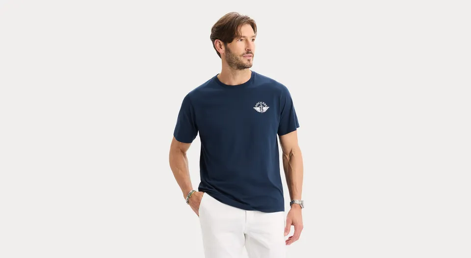 Dockers Graphic Tee t-shirt regular bleu Pembroke coton