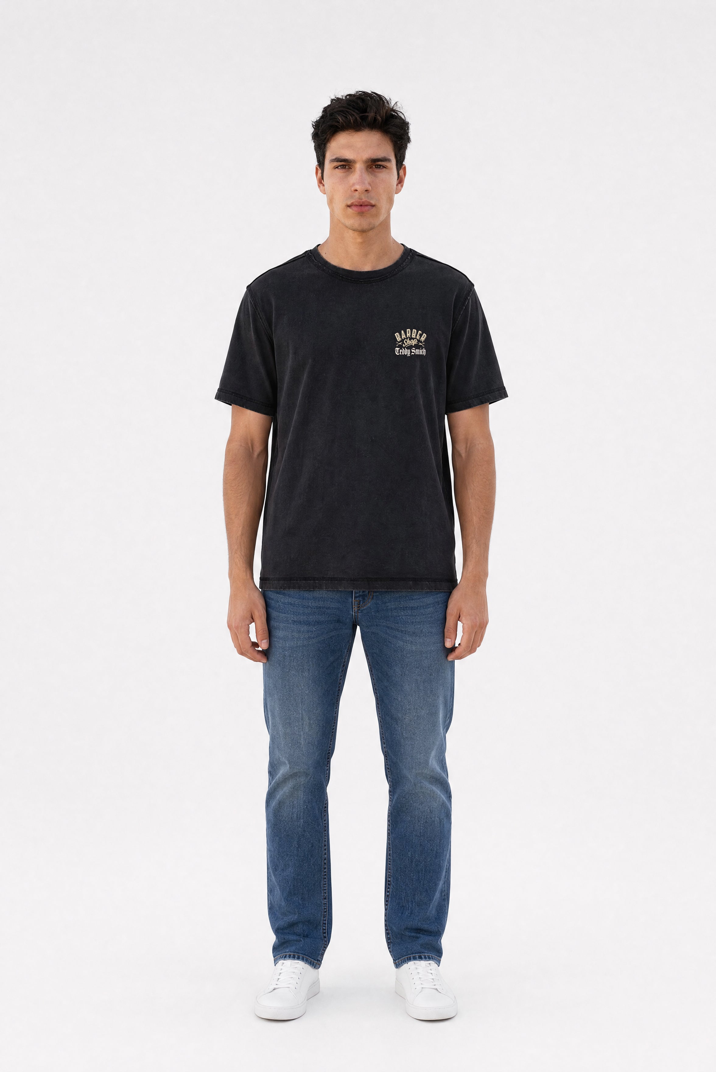 Teddy Smith T-Angel MC t-shirt noir délavé ample coton