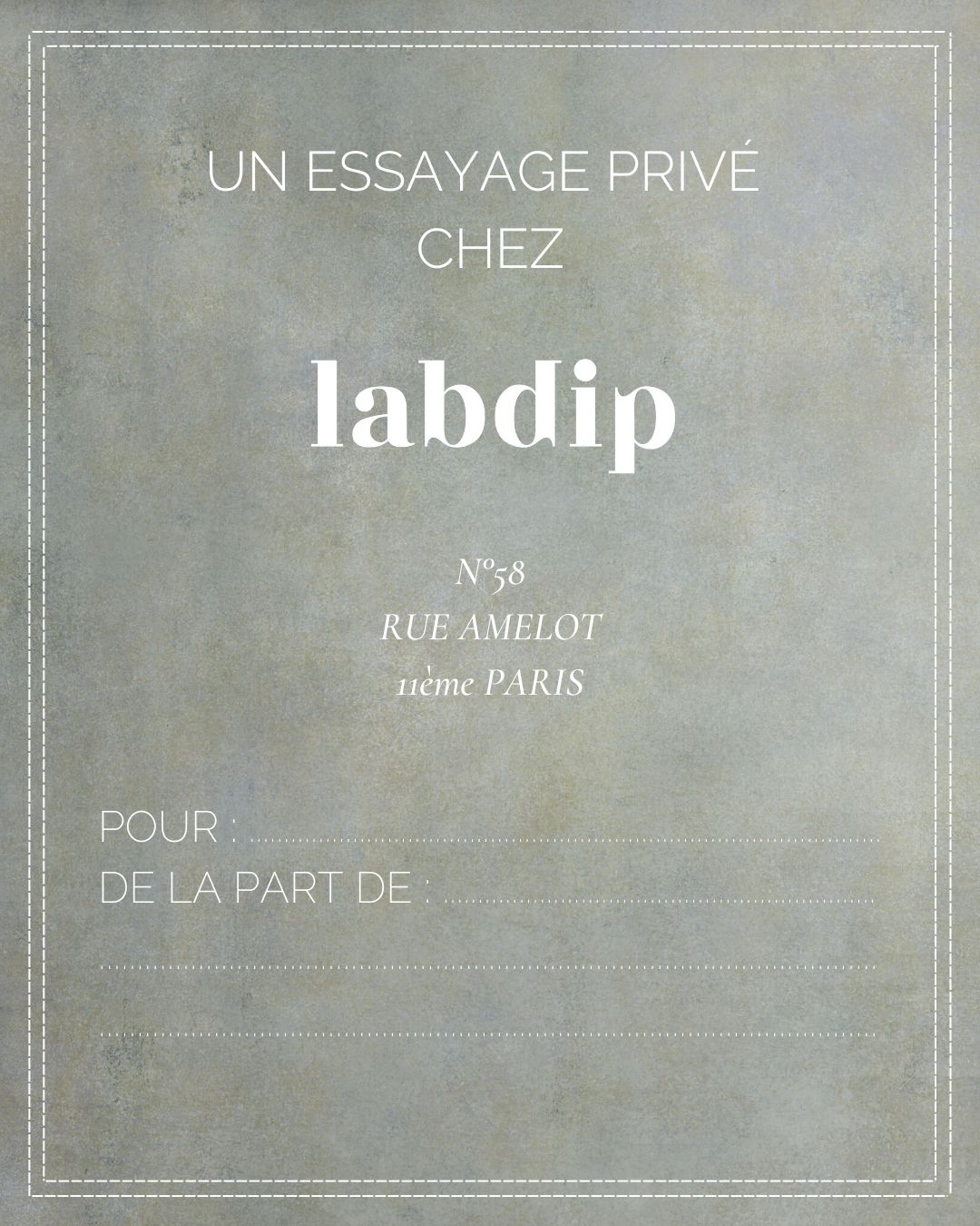 Labdip Le Lab Essayage Privé e-carte cadeau 120 euros