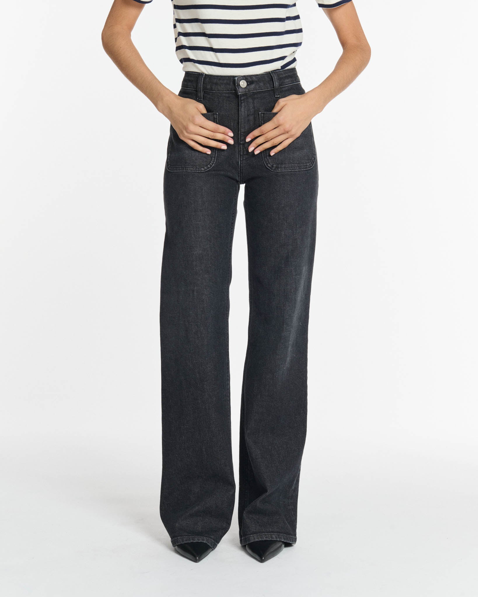 Labdip Nina BL 70 jean flare gris taille haute