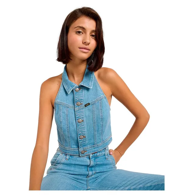 Lee Double Seamed Halter top femme bleu clair