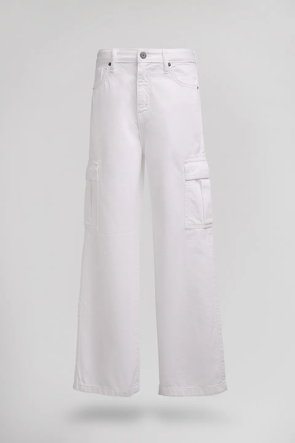 Teddy Smith P-Electra Cargo pantalon large blanc fille
