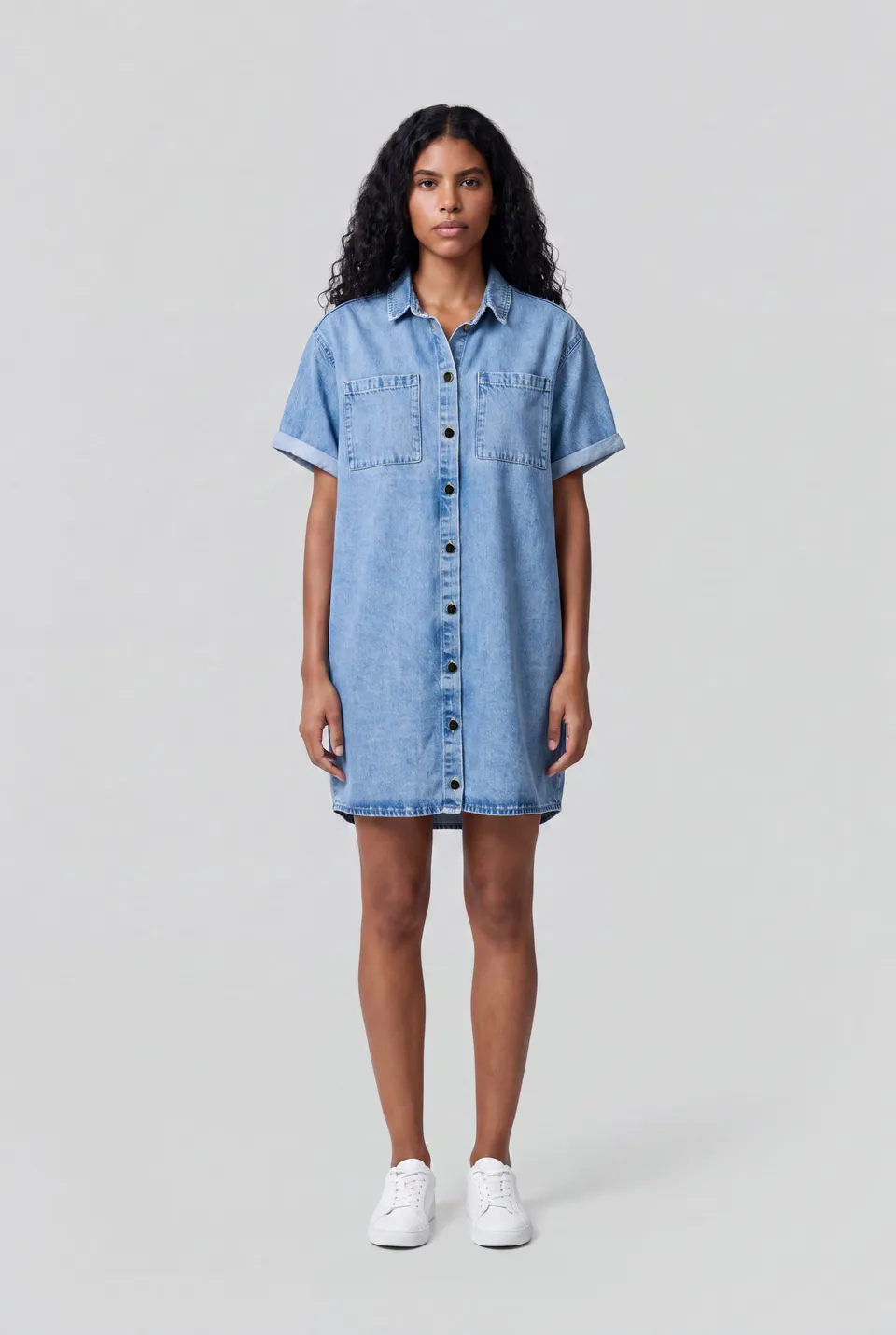 Teddy Smith R-Blossom MC robe denim indigo clair ample