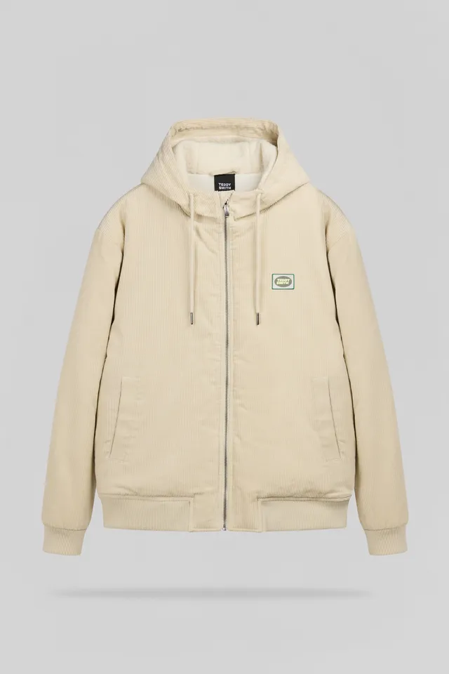 Teddy Smith B-Clement blouson velours beige clair homme