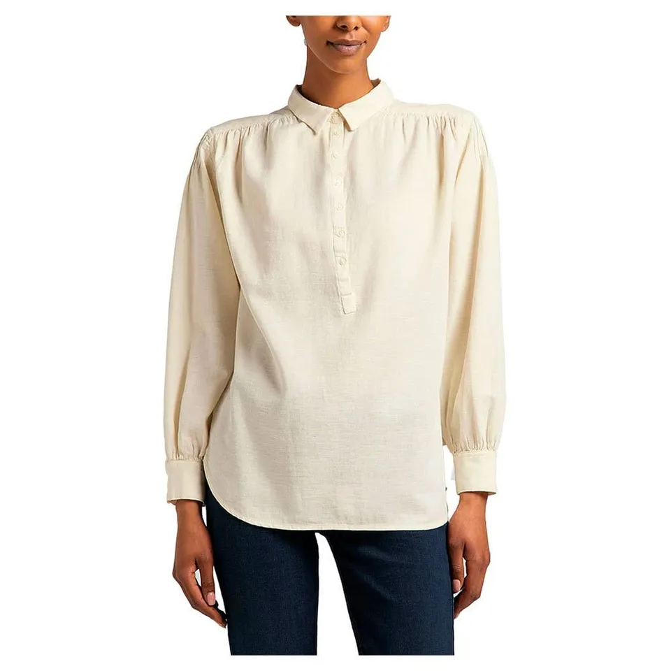 Lee Pintucked Relaxed Blouse Femme Écru Détendue