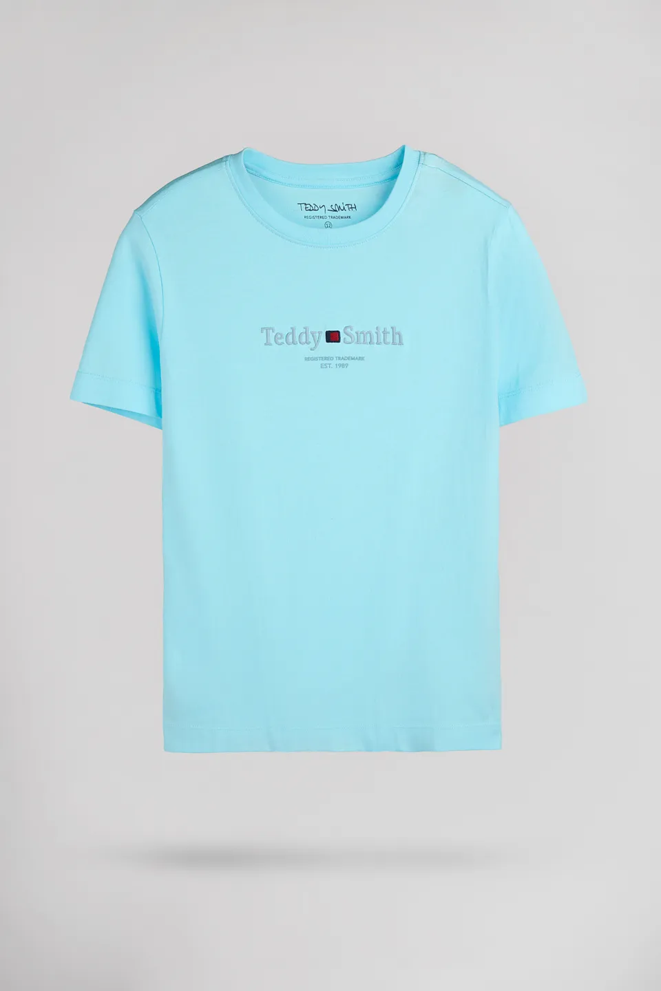 Teddy Smith T-Jim MC JR t-shirt garcon bleu lagon coton
