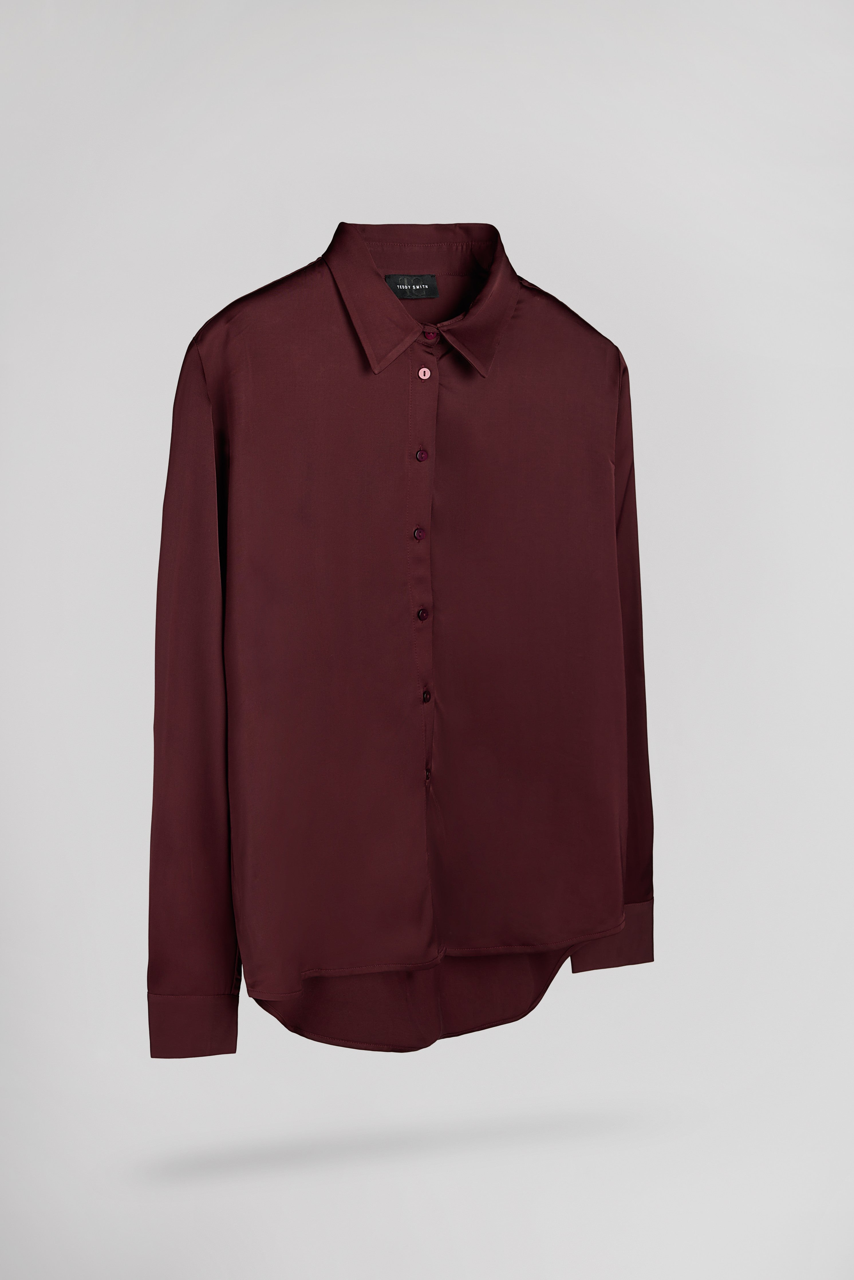 Teddy Smith C-Leo chemise satin bordeaux femme