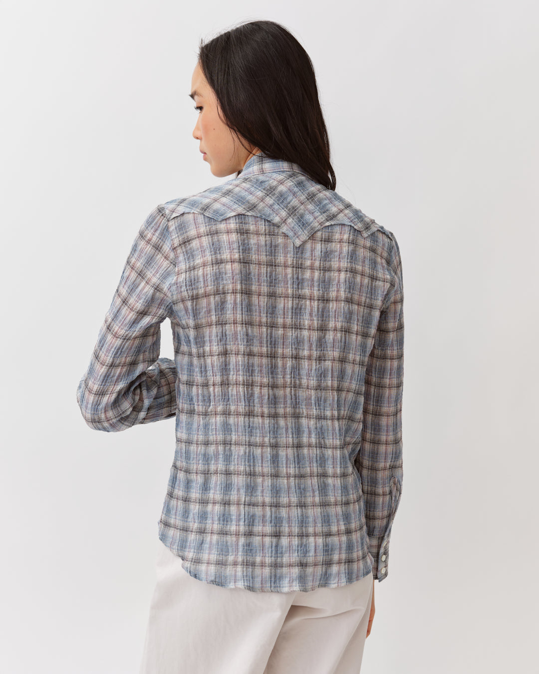 DIEGA COSTELINA chemise ciel prune western