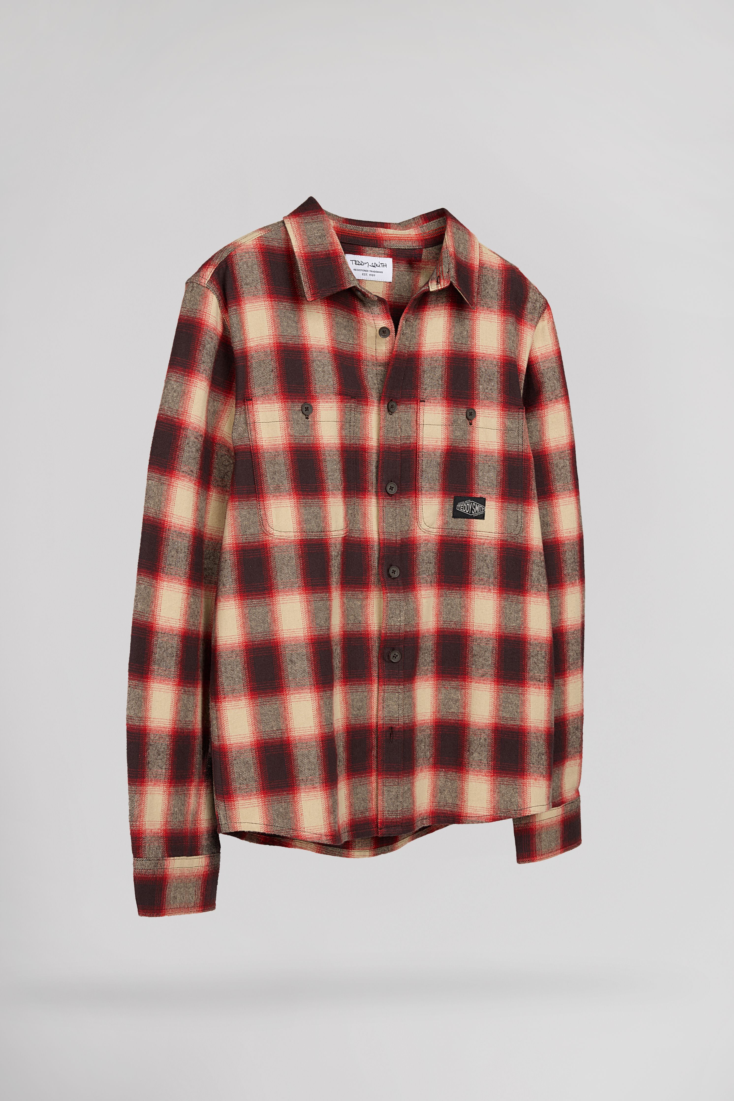 Teddy Smith C-Antho ML JR chemise garçon rouge flanelle