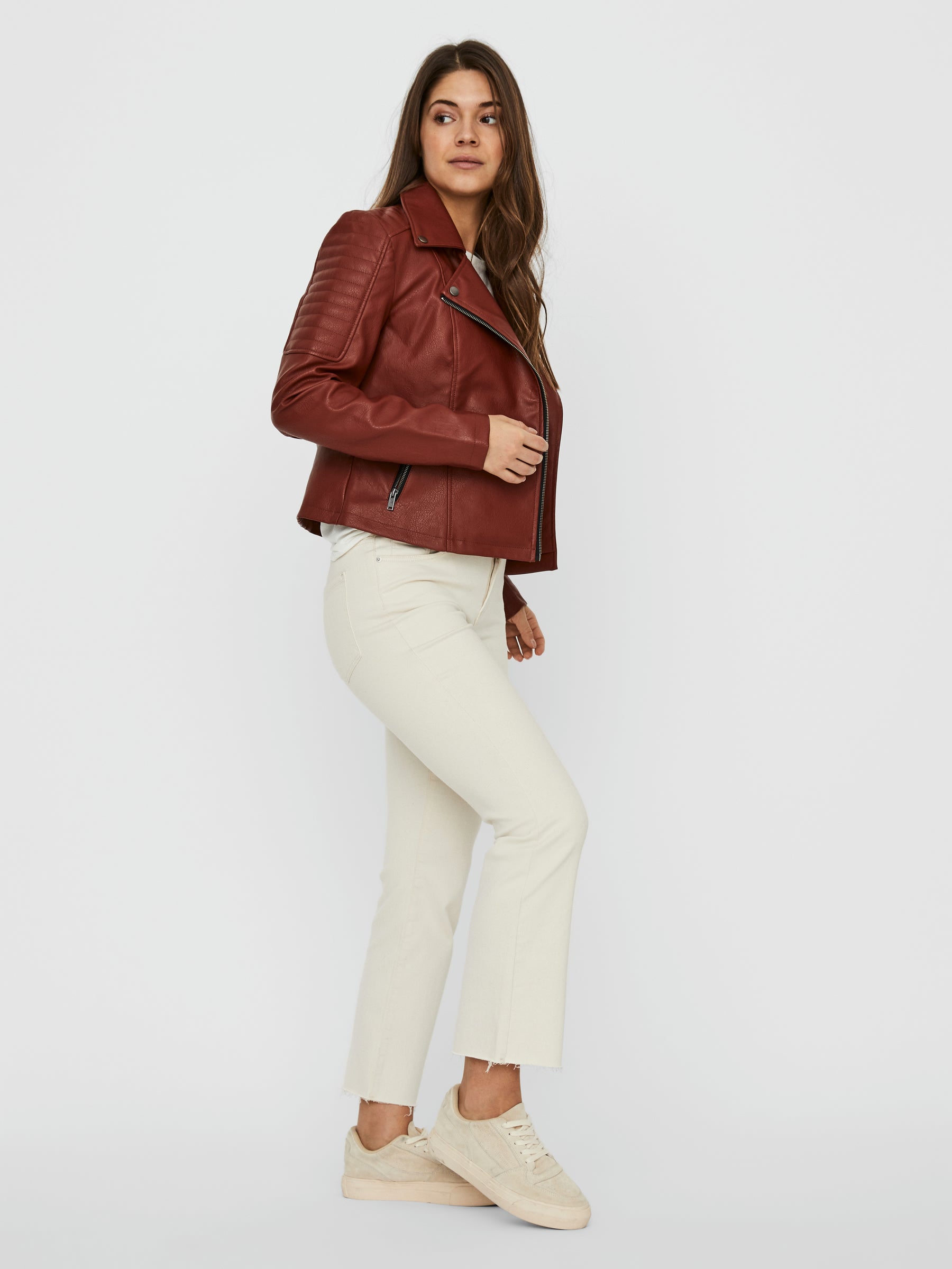 Noisy May veste simili cuir courte zippée cintrée