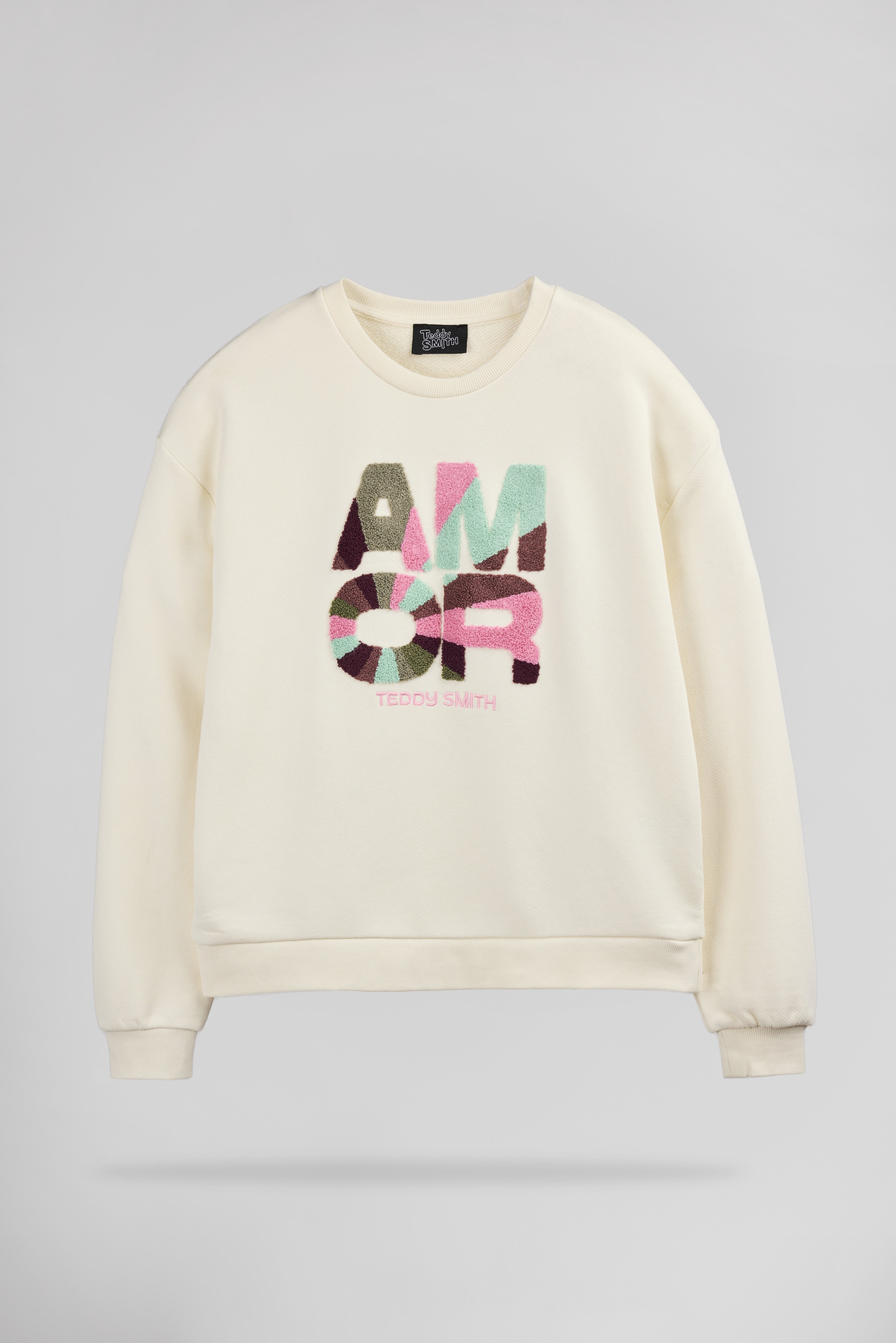 Teddy Smith S-Vaya RC sweat femme blanc broderie Amore