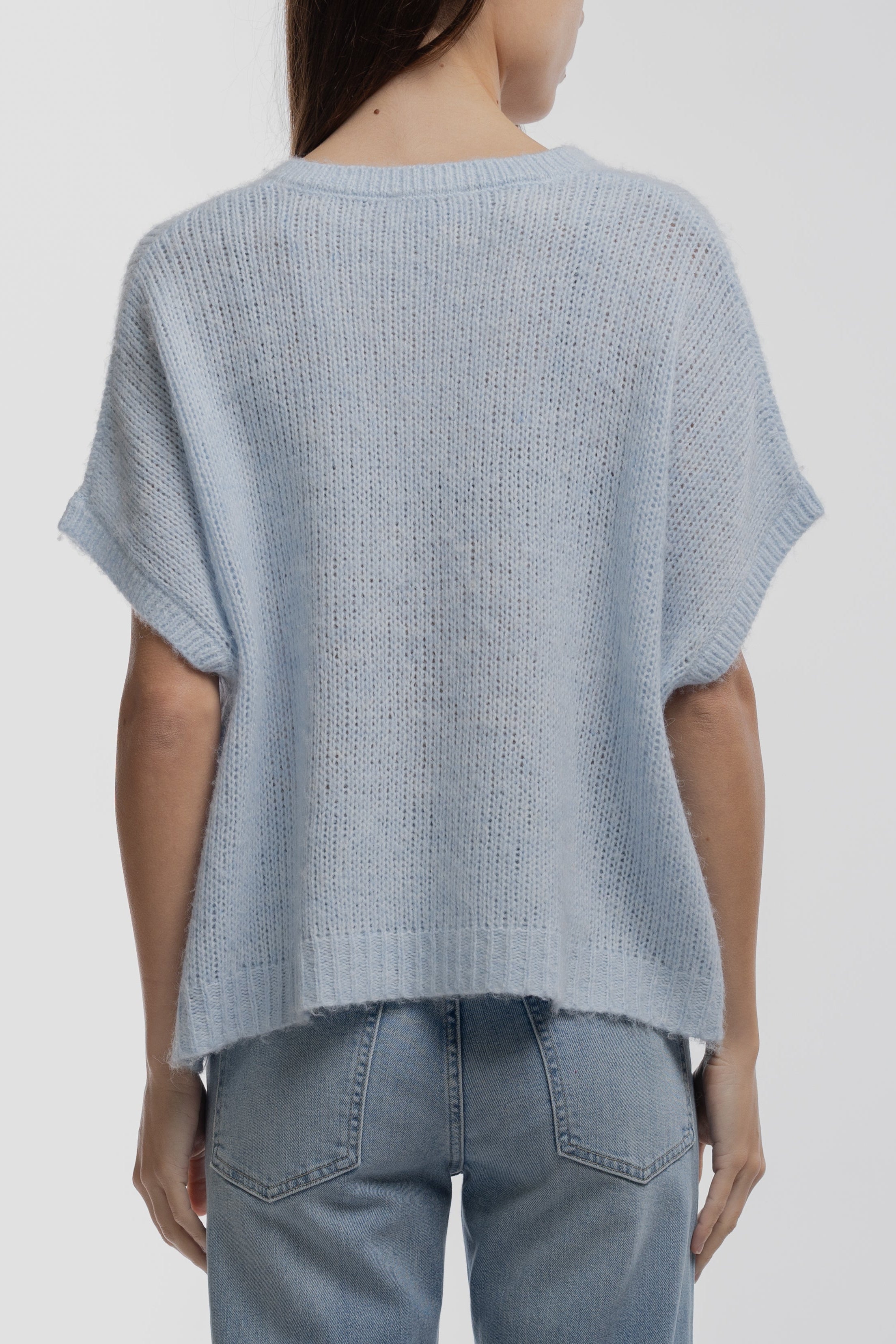 Teddy Smith P-Mochi pull bleu pastel col V oversize