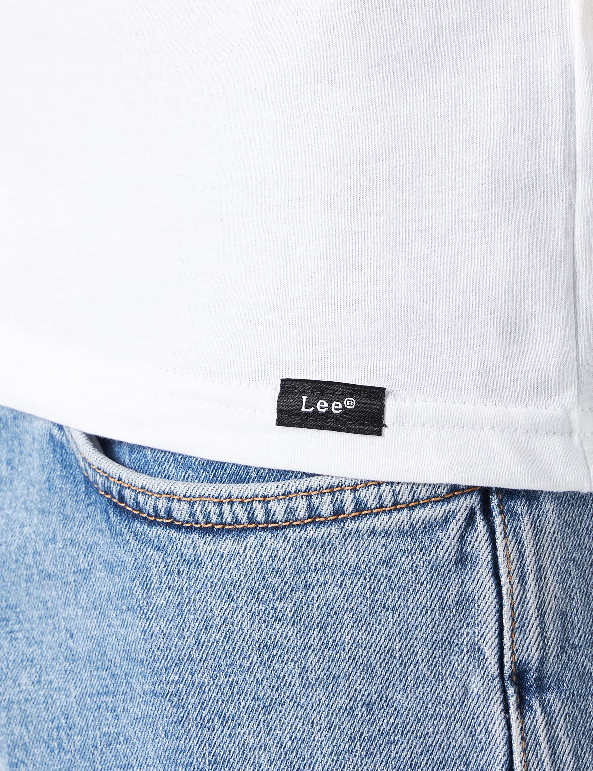 Lee Twin Pack T-shirt col V slim noir/blanc lot de 2 taille M