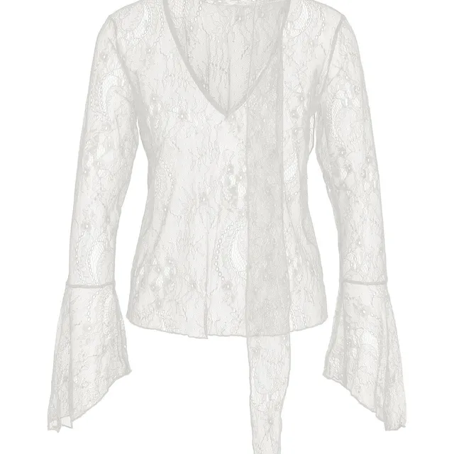 Noisy May blouse dentelle foulard manches longues