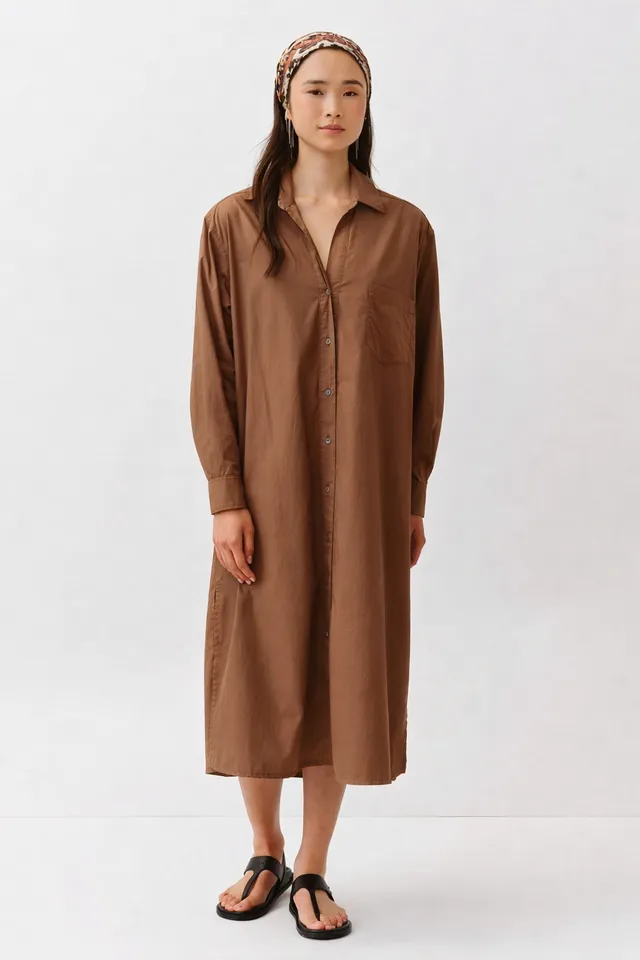 DIEGA RIVATA robe chemise camel manches longues