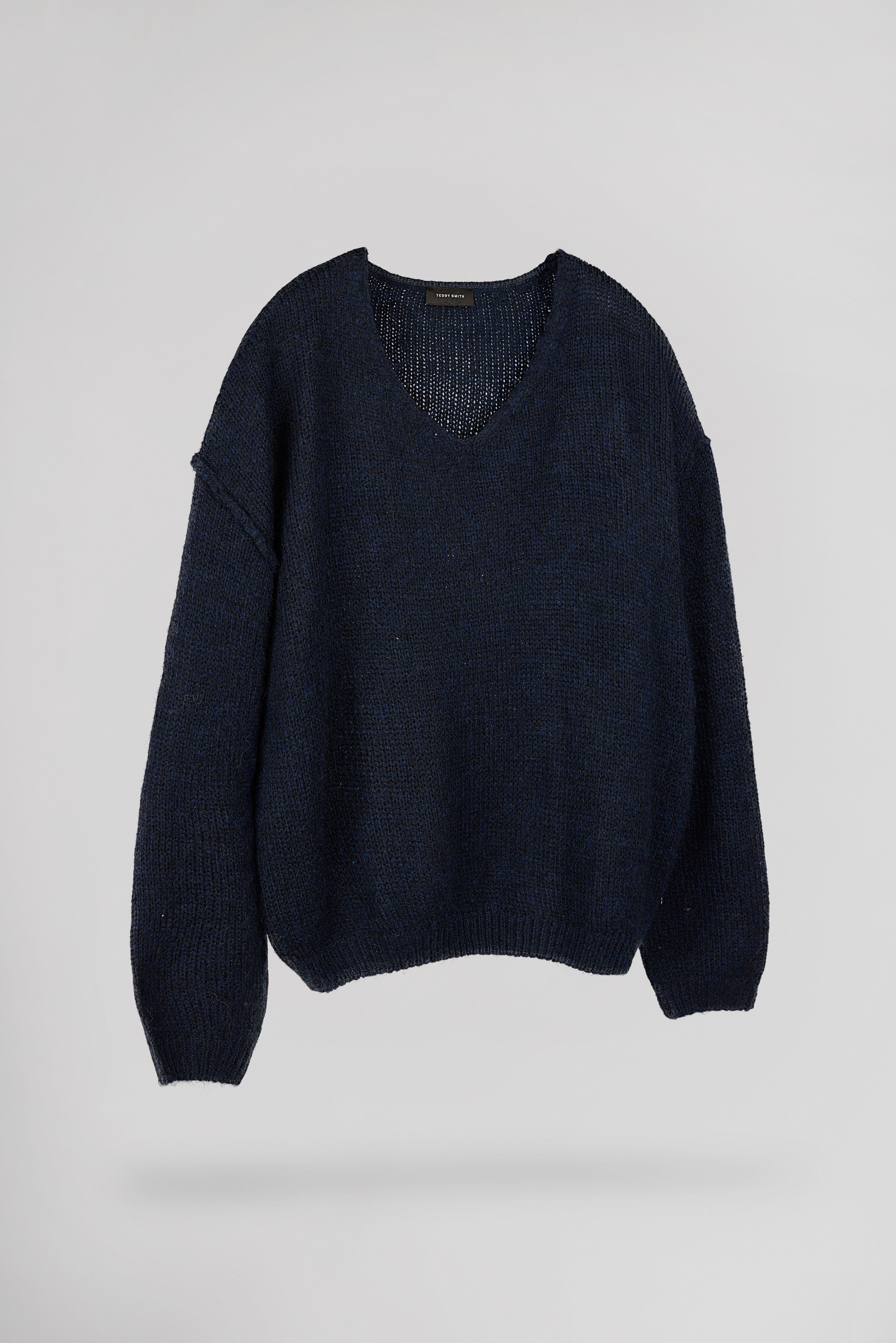 Teddy Smith P-Maggie pull col V femme navy 10% laine