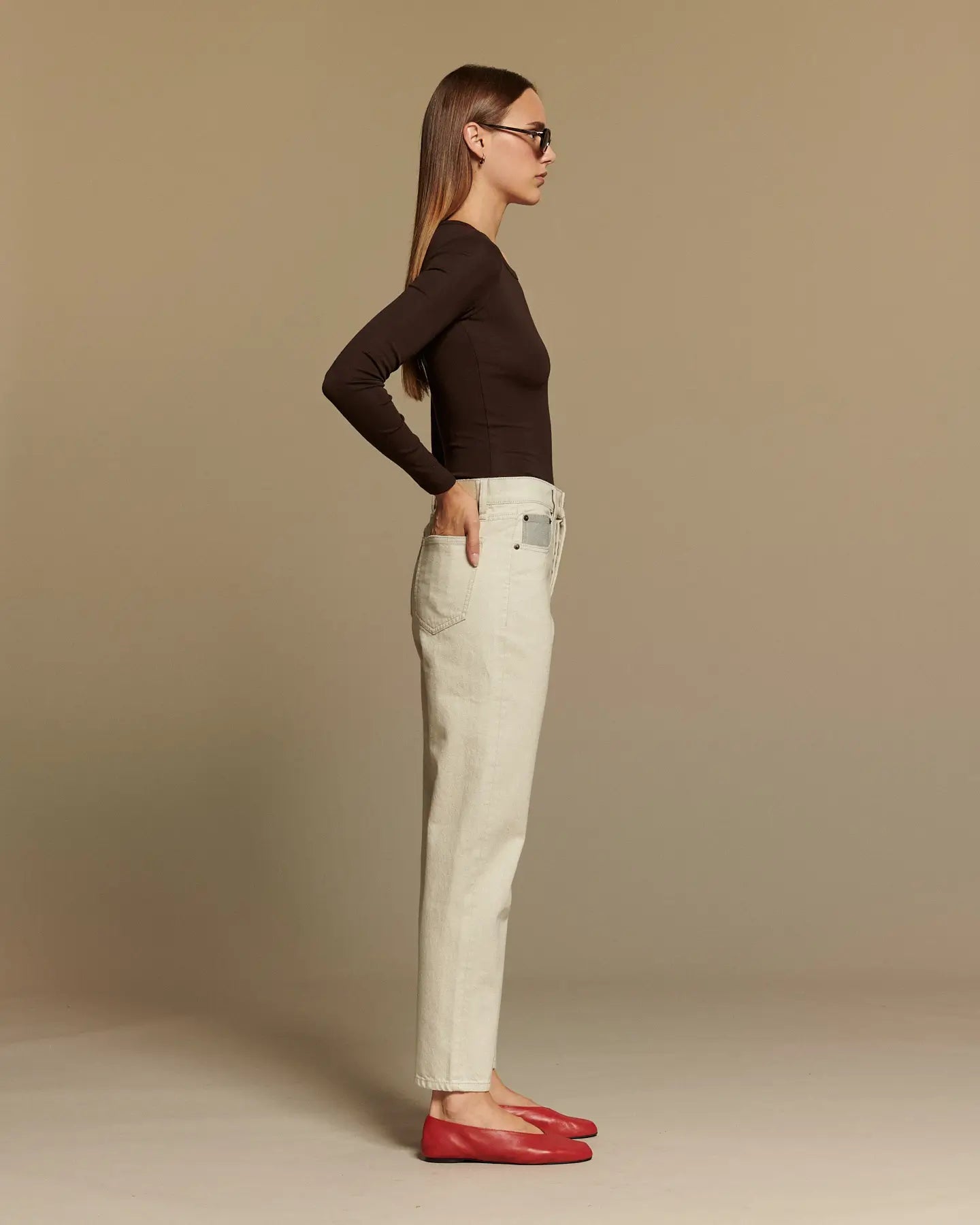 Labdip Quincy Undyed Granit WH 15 jean droit écru