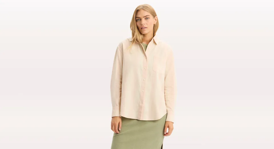 Dockers Relaxed Chemise Femme Rose Coupe Relaxed