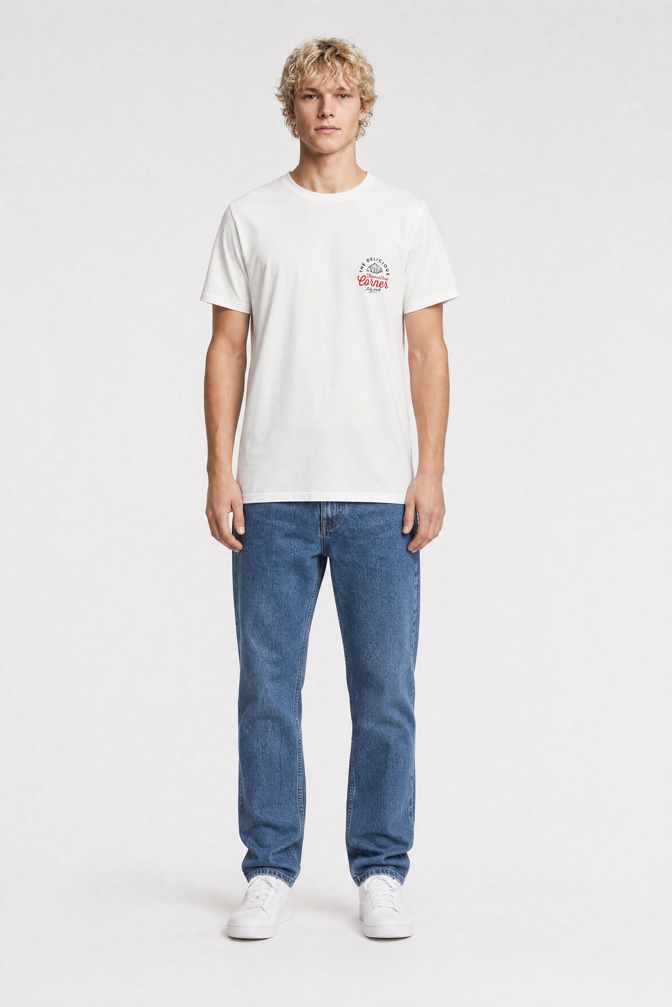 Teddy Smith T-Corner MC t-shirt homme blanc imprimé café