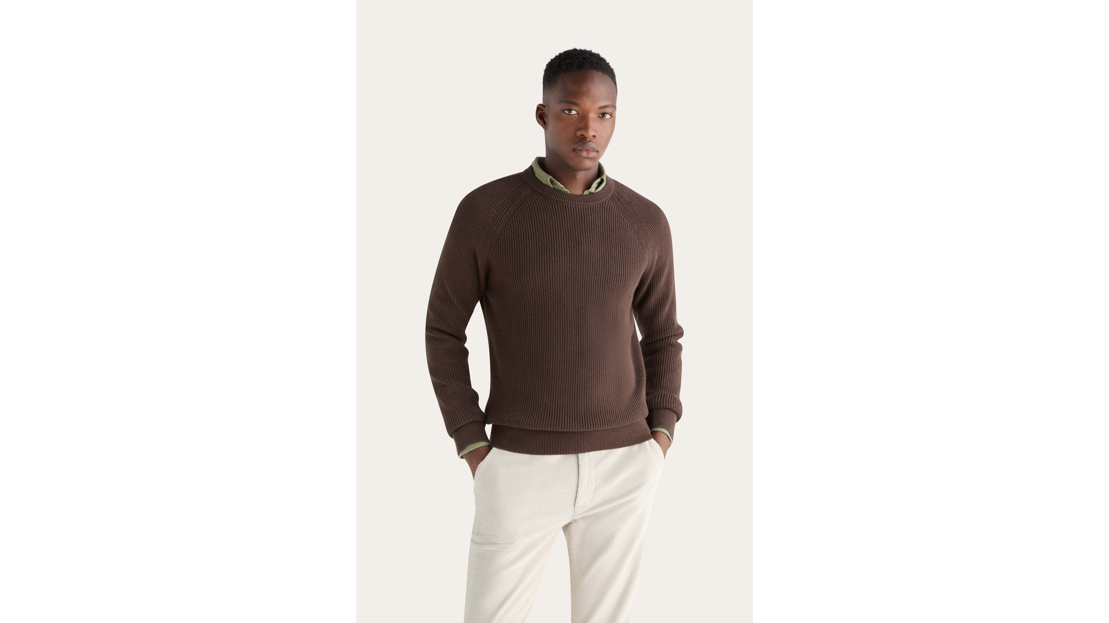 Dockers pull col rond regular marron