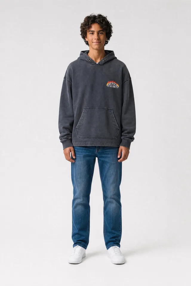 Teddy Smith S-Feu Hoody Jr sweat à capuche garçon noir imprimé