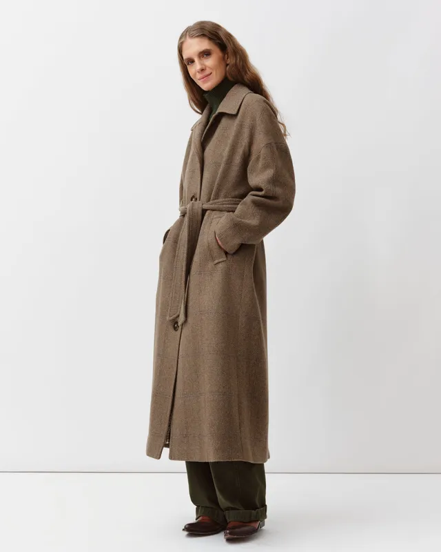Diega Mingo manteau camel aqua prune ceinturé