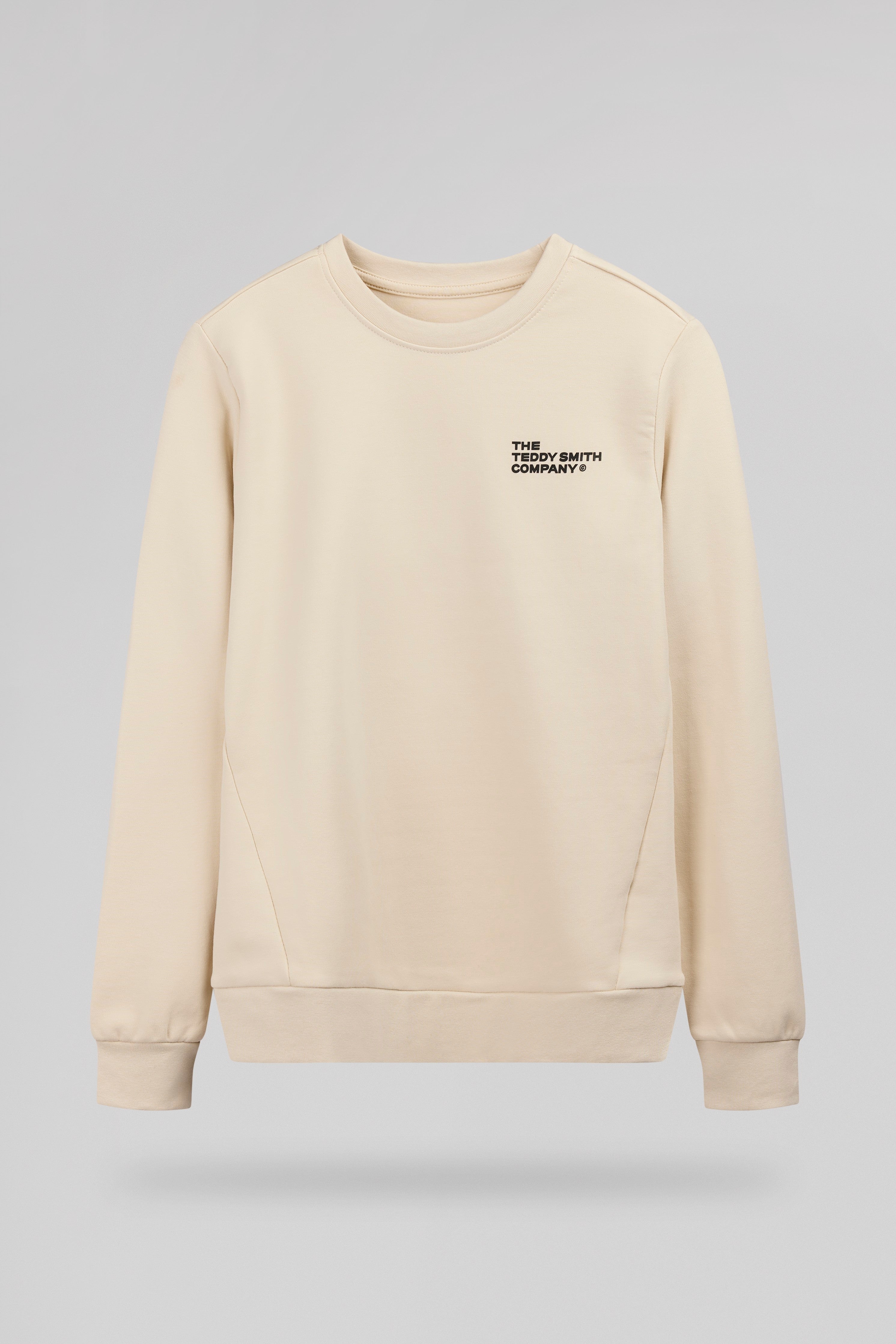 Teddy Smith S-Company RC JR Cream sweat col rond garçon coton