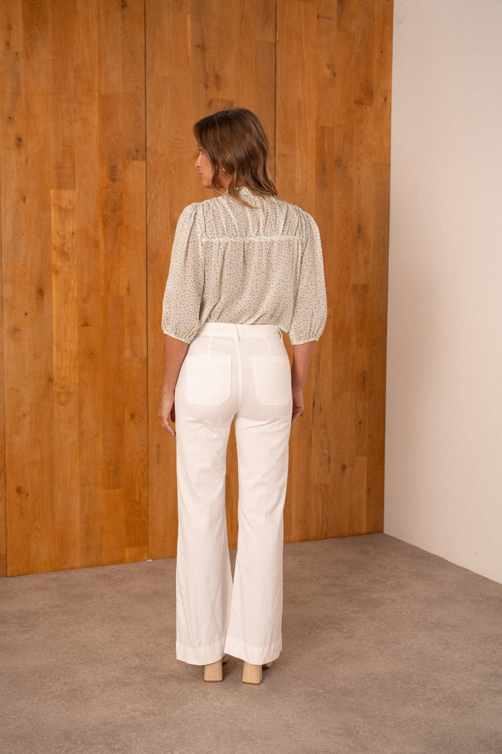 Maison Onado Filina jean wide leg écru 70's