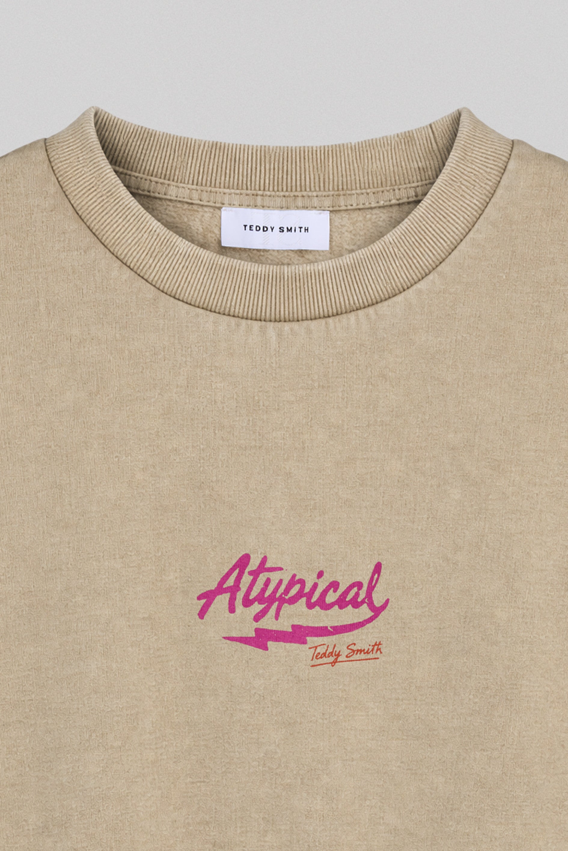 Teddy Smith S-Atypical RC sweat beige col rond femme