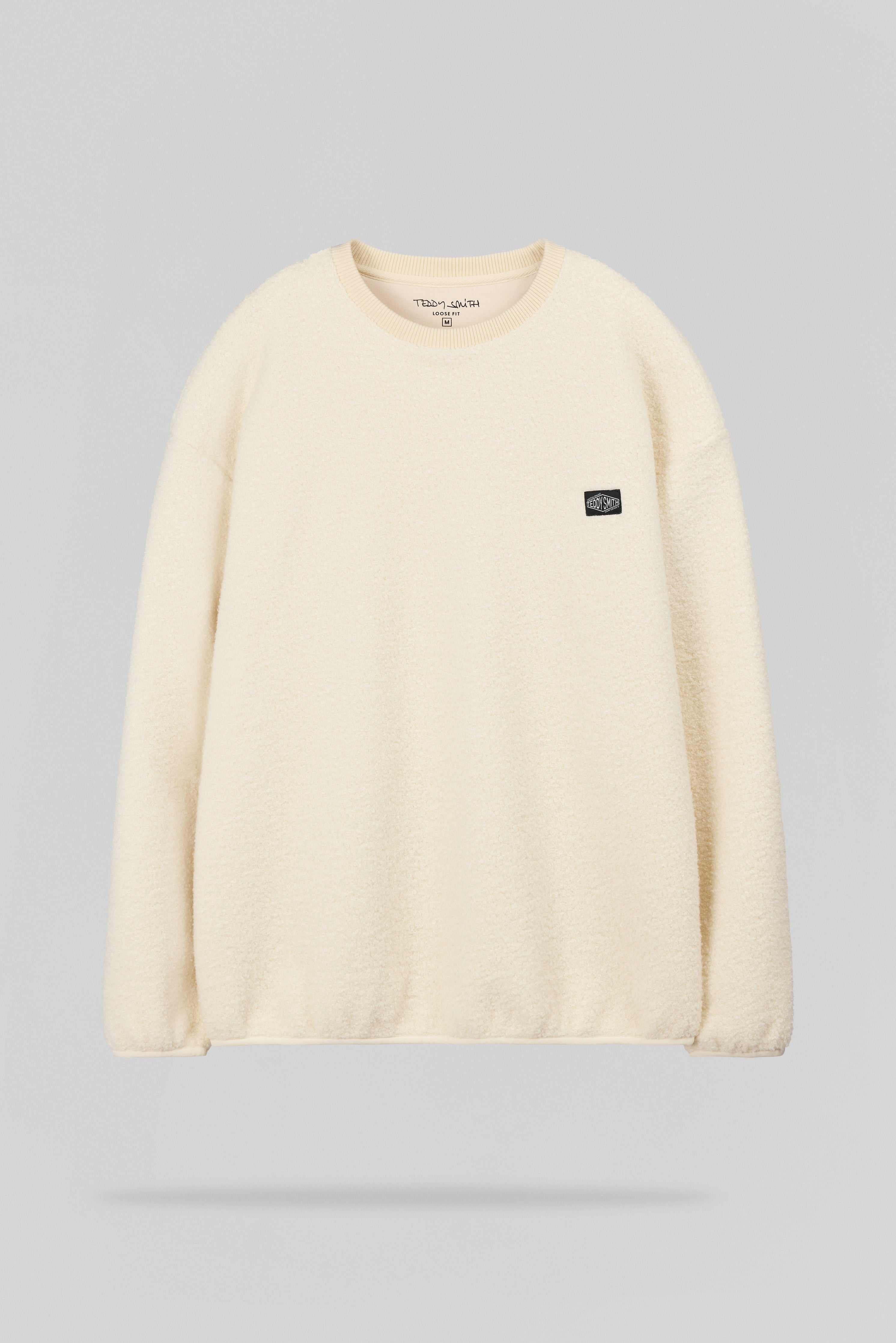 Teddy Smith S-Cliever RC sweat homme Cream sherpa ample
