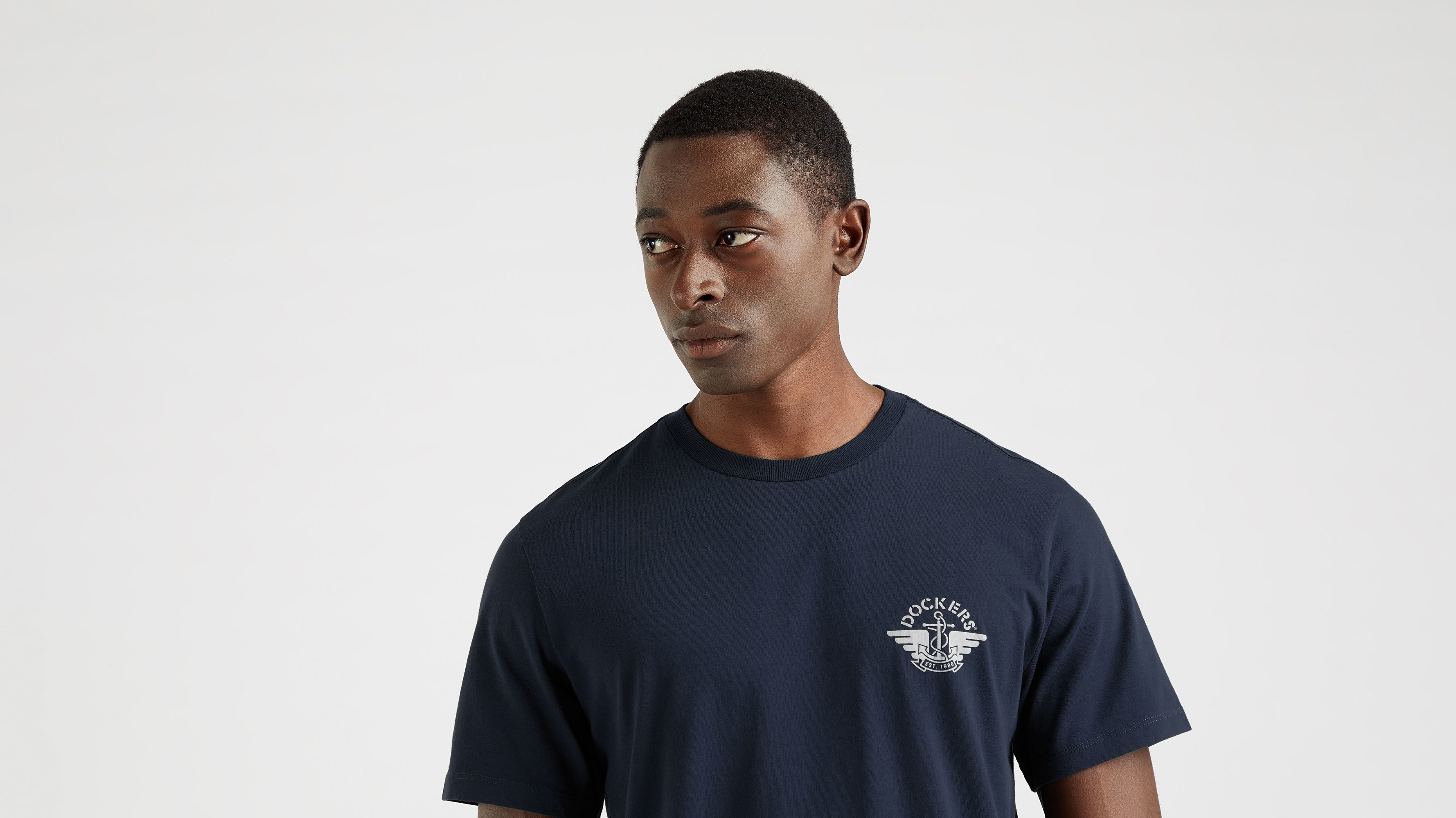 Dockers Logo tee-shirt slim bleu coton
